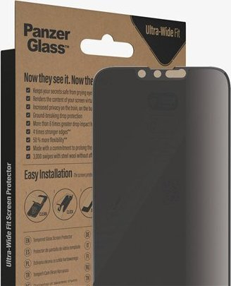 Mbrojtës ekrani PanzerGlass Ultra Wide Fit P2783 për iPhone 14, 13 Pro dhe 13 6.1\", me Privacy dhe shtresë antibakteriale