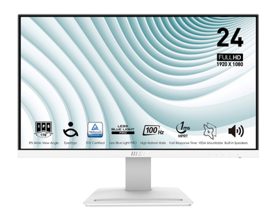 Monitor MSI PRO MP243XW, 23.8", 100Hz, i bardhë