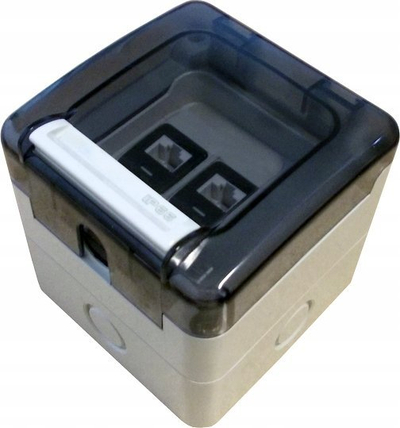 Prizë hermetike rrjeti Sealed OS002, 2 x RJ45, IP66, gri