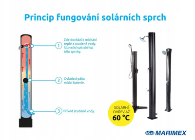 Dush solar Marimex Uno, 35L, për jashtë, i zi