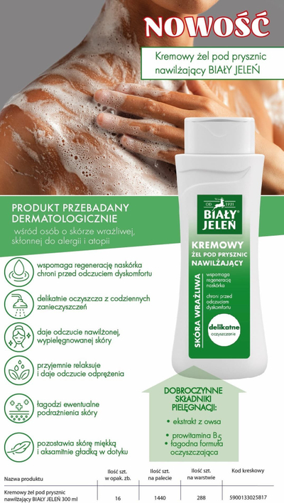 Кремаст навлажнувачки гел за туширање Bialy Jelen, 300 ml