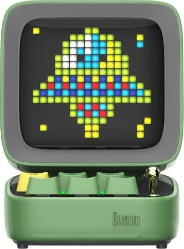 Altoparlant Bluetooth Divoom DitooMic, me mikrofon pa kabllo, ekran LED me pixel art, i gjelbër