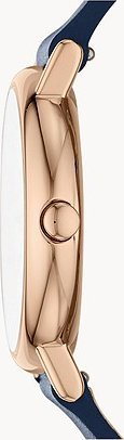 Orë dore Skagen Signatur Lille SKW2838, rrip lëkure, mban ujë deri 30m, blu