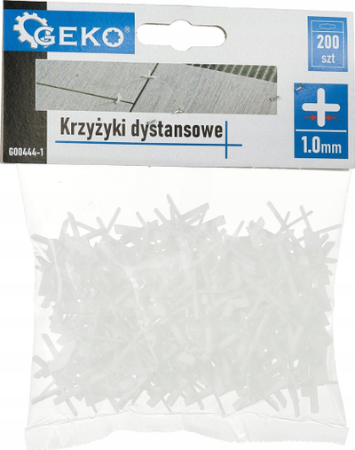 Kryqe distancuese Geko, 1.0 mm, 200 copë, të bardha