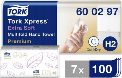 Lecka duarsh Tork Xpress 600297, Premium Extra Soft, multifold H2, të bardha