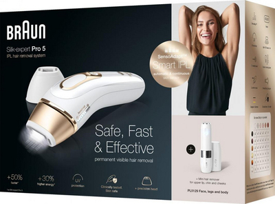 Depilator Braun IPL Silk-expert, Pro 5 PL5129, i bardhë