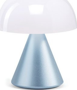Llampë tavoline LEXON MINA, mini LED, 8.3cm, blu e çelët
