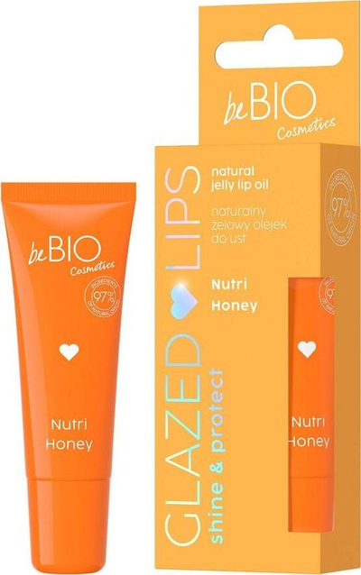 Vaj buzësh BeBIO Glazed Lips Nutri Honey, 10 ml, me shkëlqim