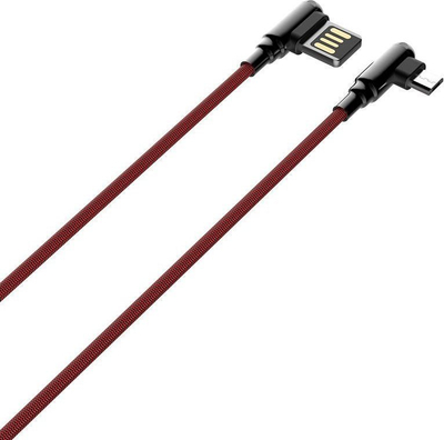Kabllo karikimi LDNIO LS421, MicroUSB, 1m, 2.4A, e kuqe