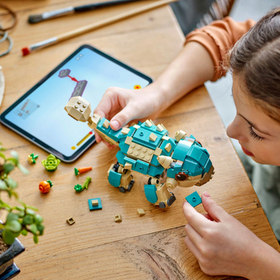 Set për ndërtim LEGO Jurassic World 76962 Baby Bumpy Ankylosaurus, 358 copa, 7+, jeshile me bezhë