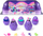 Set lodrash Hatchimals Alive Neon Rainbow Egg Carton, 5 veza color reveal, 11 aksesore, shume ngjyra