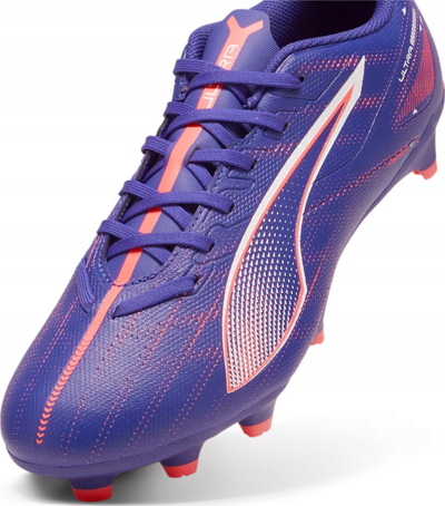 Atlete futbolli Puma Ultra 5 Play FG AG 107689 01, për bar të gjallë dhe sintetik, vjollcë me rozë