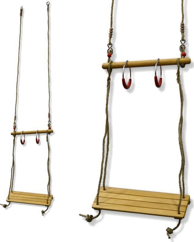 Lëkundëse druri Master Swing MASTER, për kalamaj, me unaza, ngjyrë natyrale