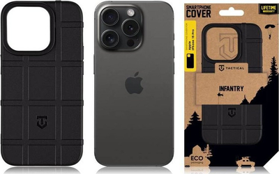 Маса за телефон Tactical Infantry за iPhone 15 Pro, TPU, црна