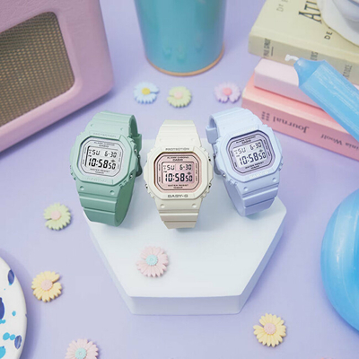 Orë digjitale për femra Casio Baby G BGD-565SC-4ER, e bardhë