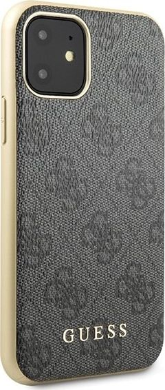Kapak telefoni Guess 4G për iPhone 11 Pro, GUHCN61G4GG, gri me ar