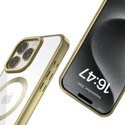 Mbulesë telefoni Tech-Protect MagFlex MagSafe për iPhone 16 Pro Max, transparente, ari satin
