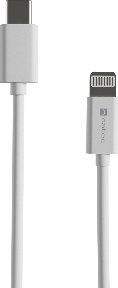 Kabllo USB Natec Prati, USB C në Lightning, 1 m, e bardhë
