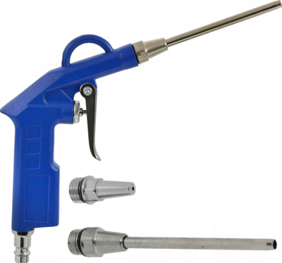 Pistolete ajri GEKO Blow Gun, me hundë të gjatë 100mm, 10 bar, blu