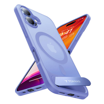 Mbështjellës telefoni Torras Pstand, magnetik, me këmbesë, për iPhone 16, blu