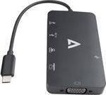 Adapter USB C V7 V7UC-U3CRJ45HDVG-BLK, HDMI 4K, RJ45 Gigabit, i zi
