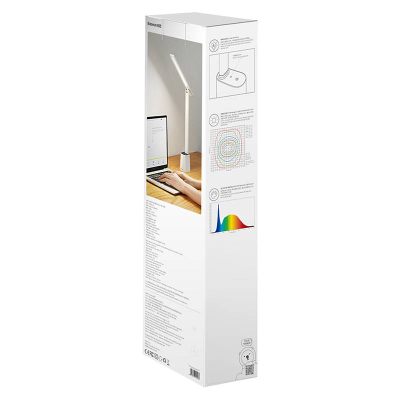 Lampë tavoline Baseus DGZG-02, LED, rikarikueshme, e bardhë