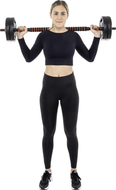 Set dambellash dhe shufre Pure2Improve Hybrid, 40kg, i zi