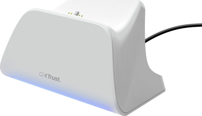 Станица полнач Trust GXT 255W, за PS5 DualSense, брзо полнење, бела