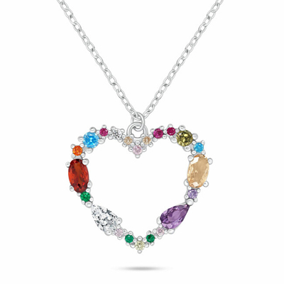 Varëse e Bukur Argjendi Heart me Zircone të Ngjyrosura NCL178W