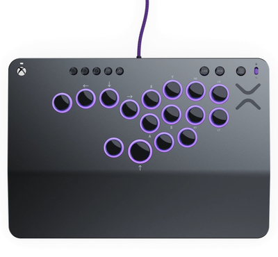 Kontroller lojërash Victrix Pro KO Leverless Fight Stick, për Xbox edhe PC, 16 butona, gri metalike
