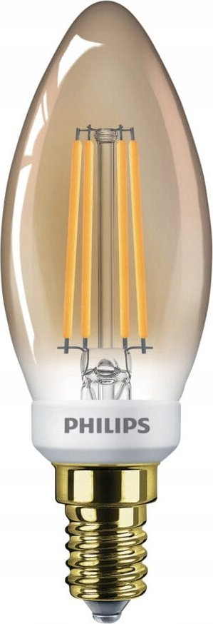 Llampë dekorative LED Philips Vintage Classic Gold Candle B35, 2.5W E14, 1800K, e artë