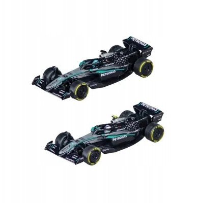 Set makina lodër Carrera F1 Mercedes AMG Petronas Twinpack, mekanizëm pull back, 2 makina, shumëngjyrëshe