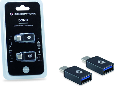 Adapter USB Conceptronic DONN, USB C në USB A OTG, set 2 copë, gri