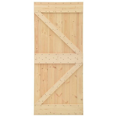 Лизгачка дрвена врата, 80x210cm, комплет со опрема, природно борво дрво