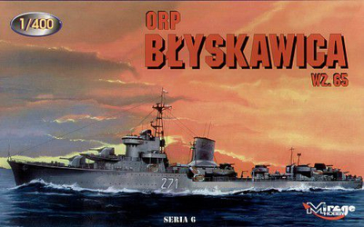 Model anije Mirage ORP Błyskawica WZ. 65 40013, set për montim, me detaje të larta