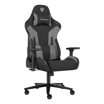 Karrige gaming Genesis Nitro 720, e rehatshme ergonomike, me mbështetëse 3D, e zezë gri