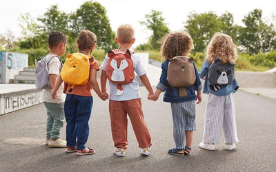 Çantë shpine për fëmijë Lassig Tiny Backpack About Friends Koala, 3.5L, rezistente ndaj ujit, gri