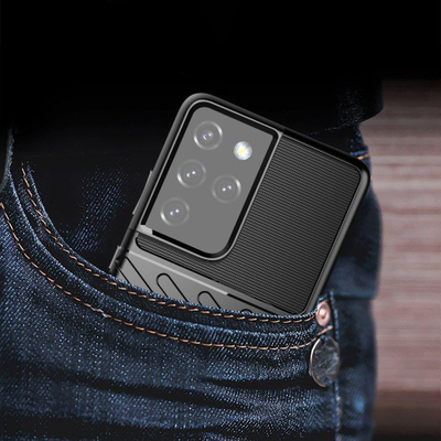 Mbrojtëse telefoni Hurtel Thunder Case për Samsung Galaxy S22 Ultra, TPU e butë, që s’e ha kollaj goditja, blu