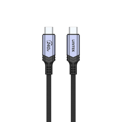 Kabllo USB-C Unitek, 2 m, 240 W, e zezë