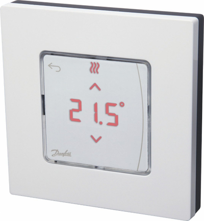 Termostat muri Danfoss Icon2, 24 V, për ngrohje dyshemeje, i bardhë