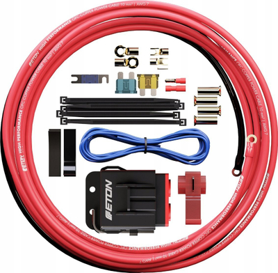 Set kabllosh furnizimi Eton PCC 10, 10 mm², OFC për auto amplifikator, i kuq