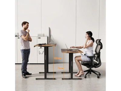 SENSE7 NOJO LIGHT Електрична маса, 120 см x 60 x 118 см, темно кафеава