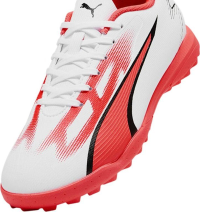 Patika futbolli për kalamoj Puma Ultra Play.4, për astro turf, sintetike, të bardha me të kuqe