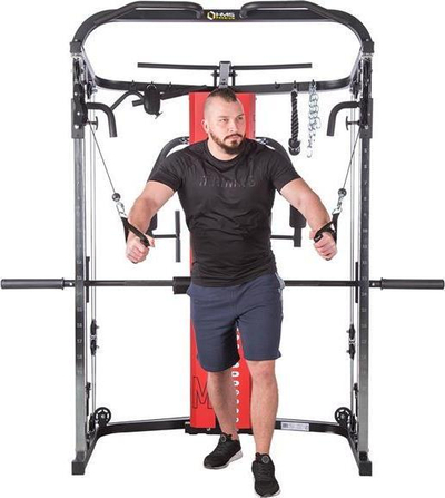 Pajisje multifunksionale HMS Atlas Atom, Smith machine, stacion multi-gym, gri