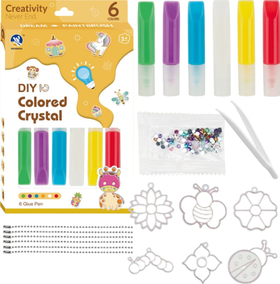 Set kreativ për pikturim Art Set For Painting Templates Markers XL, me shabllone, me ngjitësa dhe gurë zbukurues, shumëngjyrësh