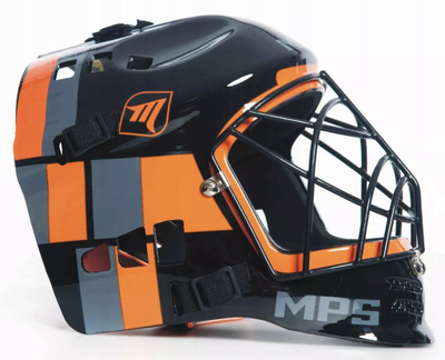 Helmetë floorball Unihoc MPS 0240/0241, plastikë e lehtë, me rripa që rregullohen, e zezë