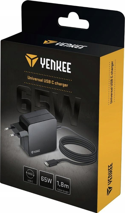 Универзален полнач YAU C65, 65W, USB C напојување, бел