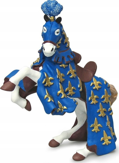 Figurinë kali me kalorës Papo 39258, mesjetare dekor, plastikë, blu