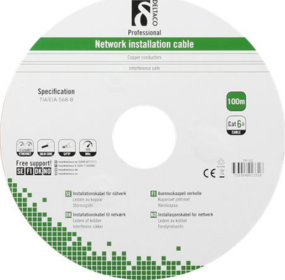 Kabllo Deltaco Lauko Kabelis DELTACO S / FTP Cat6a 100m, CAT6a / TP-52
