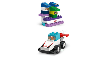 Set lodër LEGO F1 Racing Cars and Drivers 10445, makina gara, figura pilotësh, shumëngjyrësh